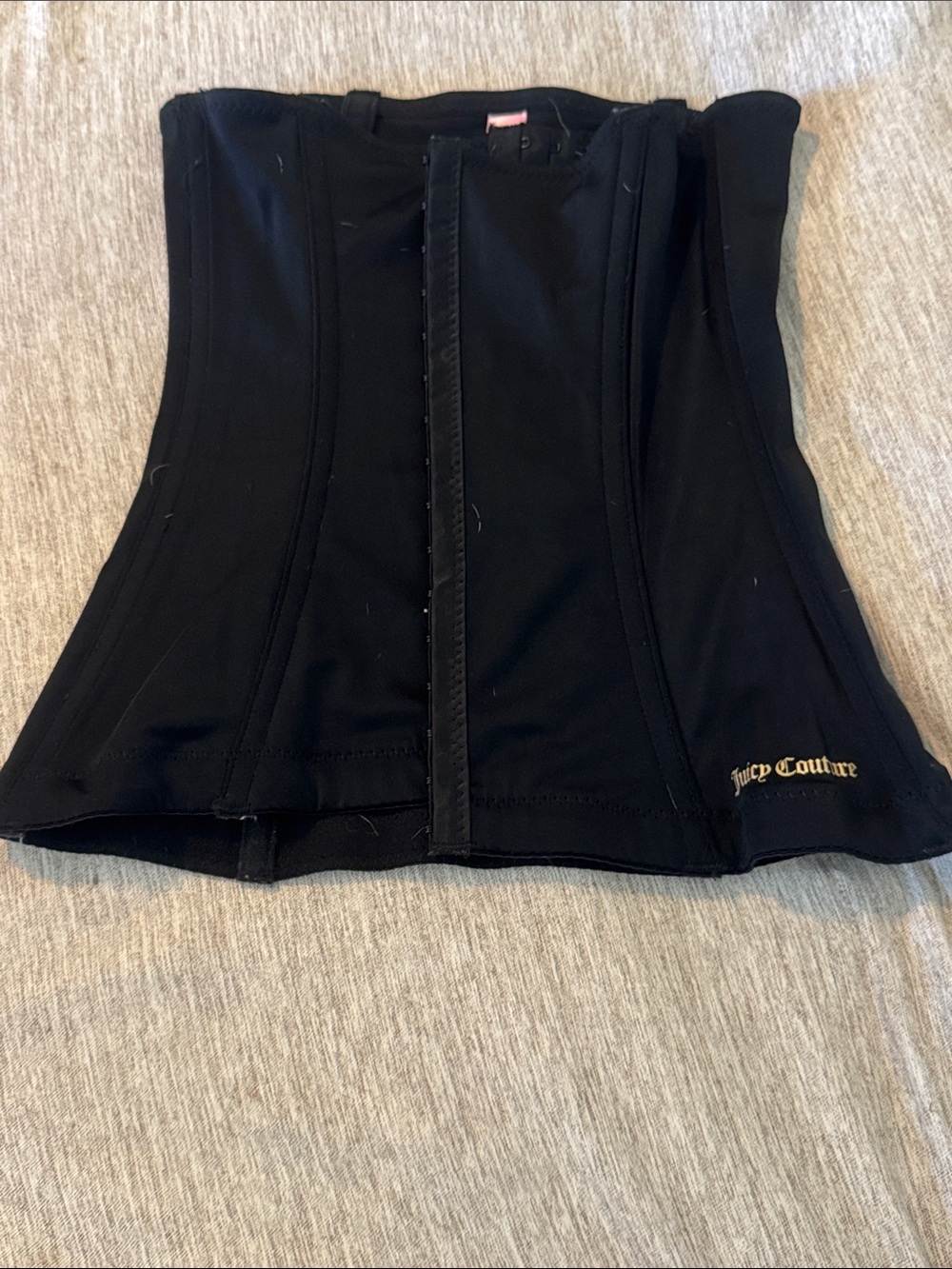 Juicy Couture Black Shapewear Corset Top with Gold Label